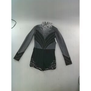 Dance Biketard Costume Alexandra  Large Child Gray Modern Acro